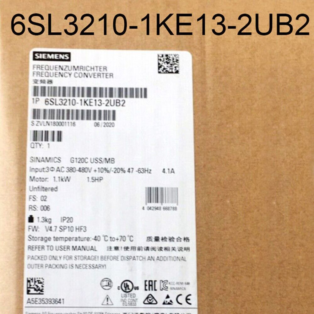 New Siemens 6SL3210-1KE13-2UB2 6SL3 210-1KE13-2UB2 G120C RATED POWER 1,1KW