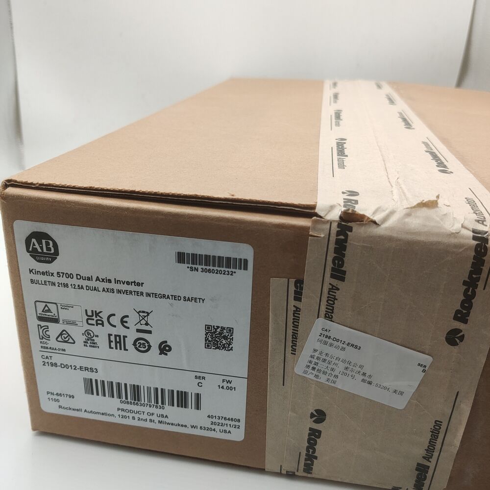 Allen Bradley 2198-D012-ERS3 /B Kinetix 5700 Servo Drive AB 2198-D012ERS3 NEW DHL / UPS / FedEx