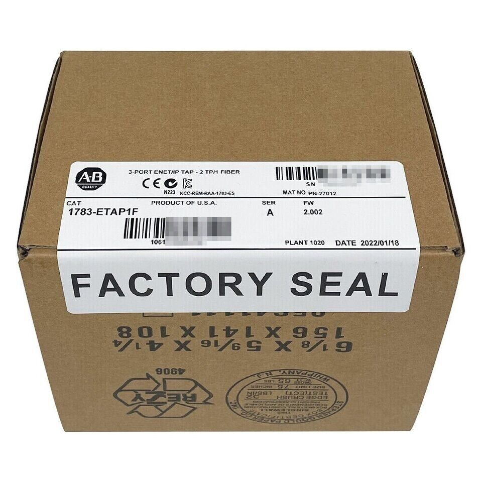 AB 1783-ETAP1F Allen-Bradley 1783-ETAP1F 3 Port EtherNet/IP Tap Factory Sealed DHL / UPS / FedEx