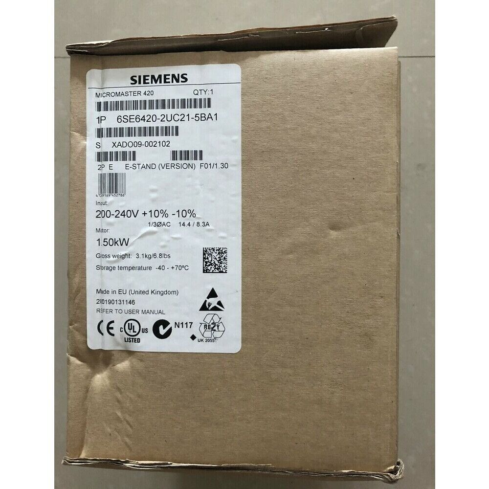 New Siemens 6SE6420-2UC21-5BA1 6SE64202UC215BA1 MICROMASTER420 without filter