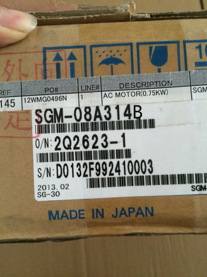 YASKAWA AC SERVO MOTOR SGM-08A314B NEW ORIGINAL FREE EXPEDITED SHIPPING SGM08A3 DHL / UPS / FedEx