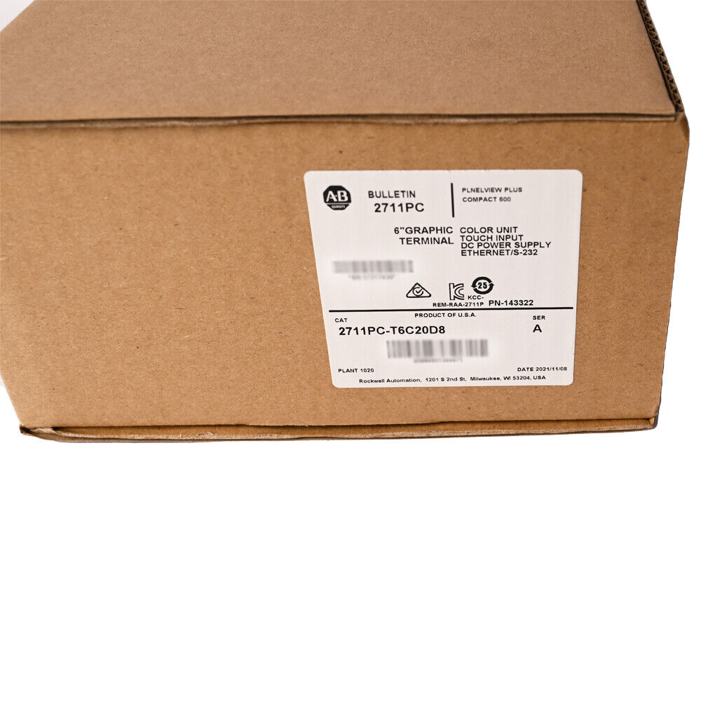 1PC Factory Sealed Allen Bradley 2711PC-T6C20D8 Panelview Plus Compact600 Touch DHL / UPS / FedEx