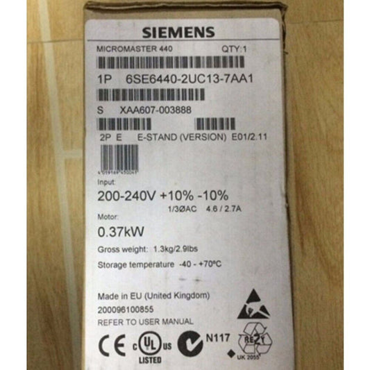 New Siemens 6SE6440-2UC13-7AA1 MICROMASTER440 without filter 6SE6 440-2UC13-7AA1