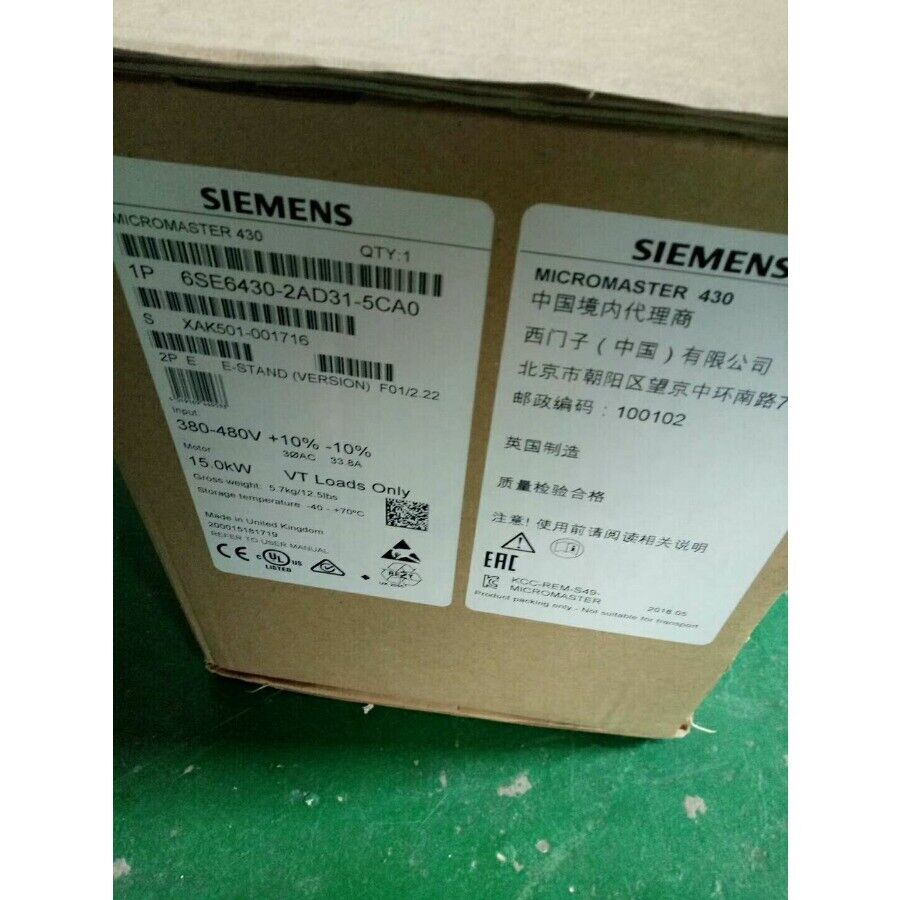 New Siemens MICROMASTER430 without filter 6SE6430-2AD31-5CA0 6SE6 430-2AD31-5CA0