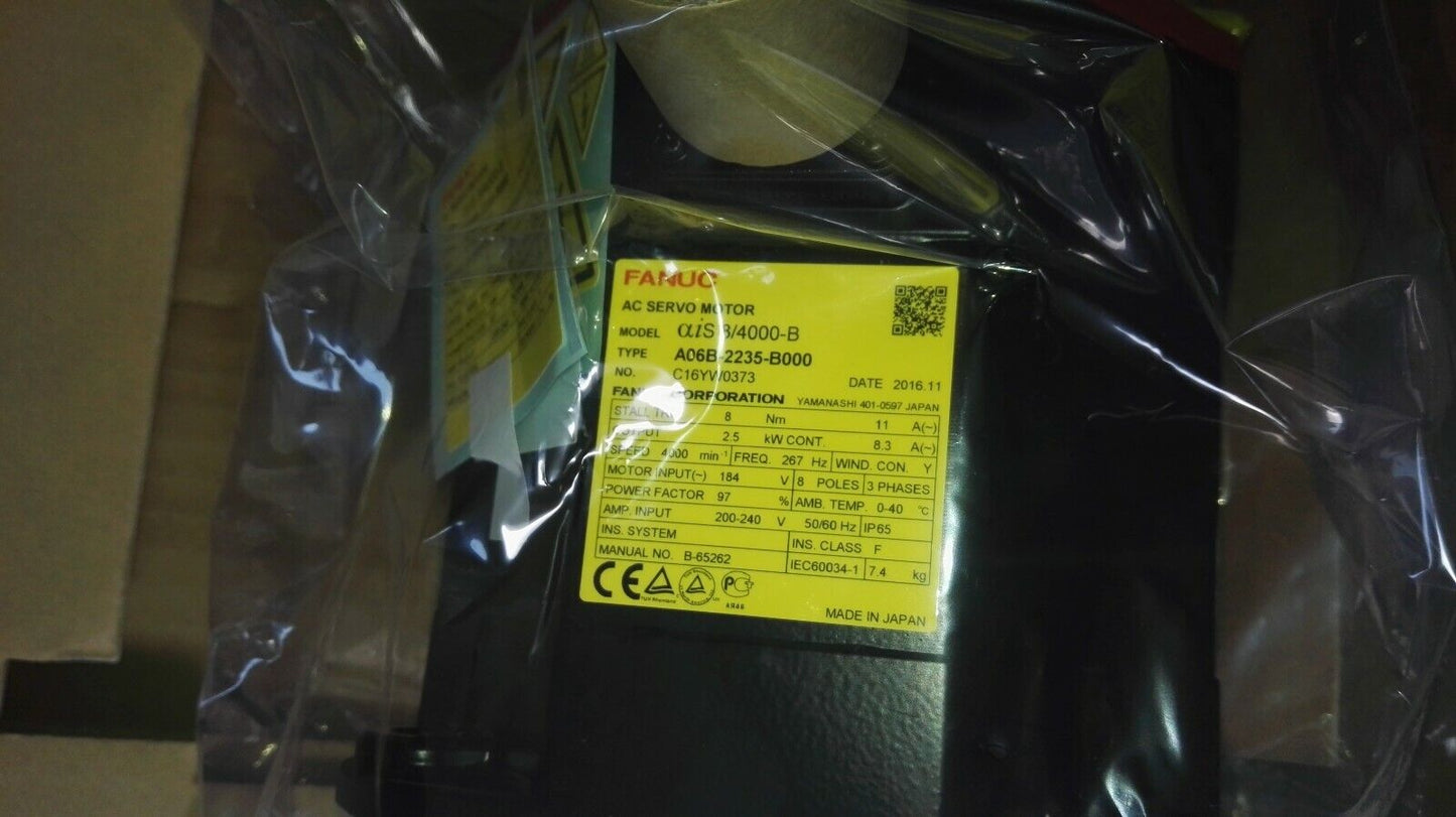 1PC NEW FANUC AC SERVO MOTOR A06B-2235-B000 A06B2235B000 FREE EXPEDITED SHIPDHL / UPS / FedEx