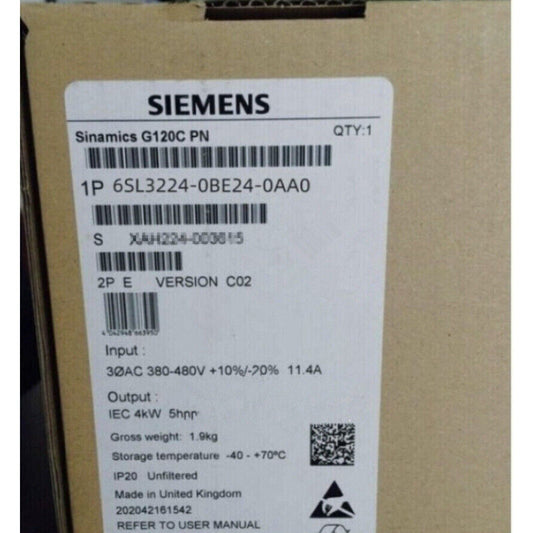 New Siemens 6SL3224-0BE24-0AA0 G120 PM240 Power Module 6SL3 224-0BE24-0AA0