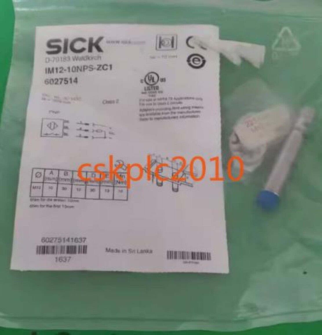 1PCS New original SICK sensor 6027514 IM12-10NPS-ZC1 in stock