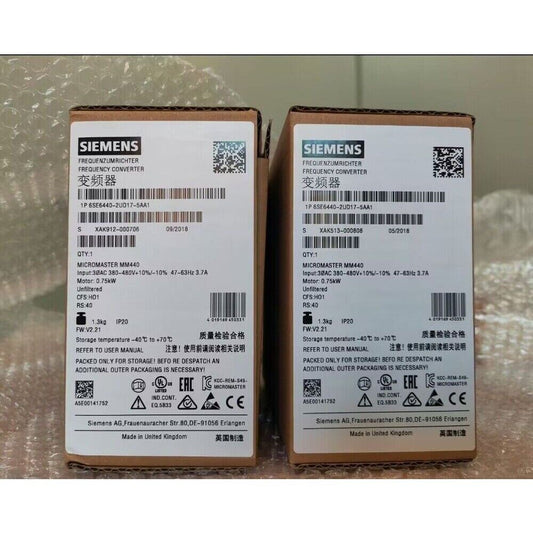 New Siemens 6SE6 440-2UD17-5AA1 6SE6440-2UD17-5AA1 MICROMASTER440 without filter