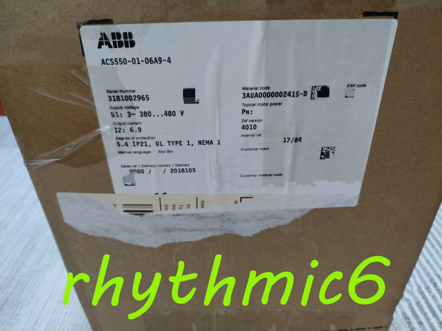 Brand New ABB ACS550-01-06A9-4 Inverter 380V 3KW Fast FedEx or DHL