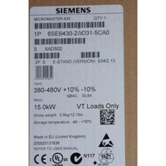 New Siemens MICROMASTER430 without filter 6SE6430-2AD31-5CA0 6SE6 430-2AD31-5CA0