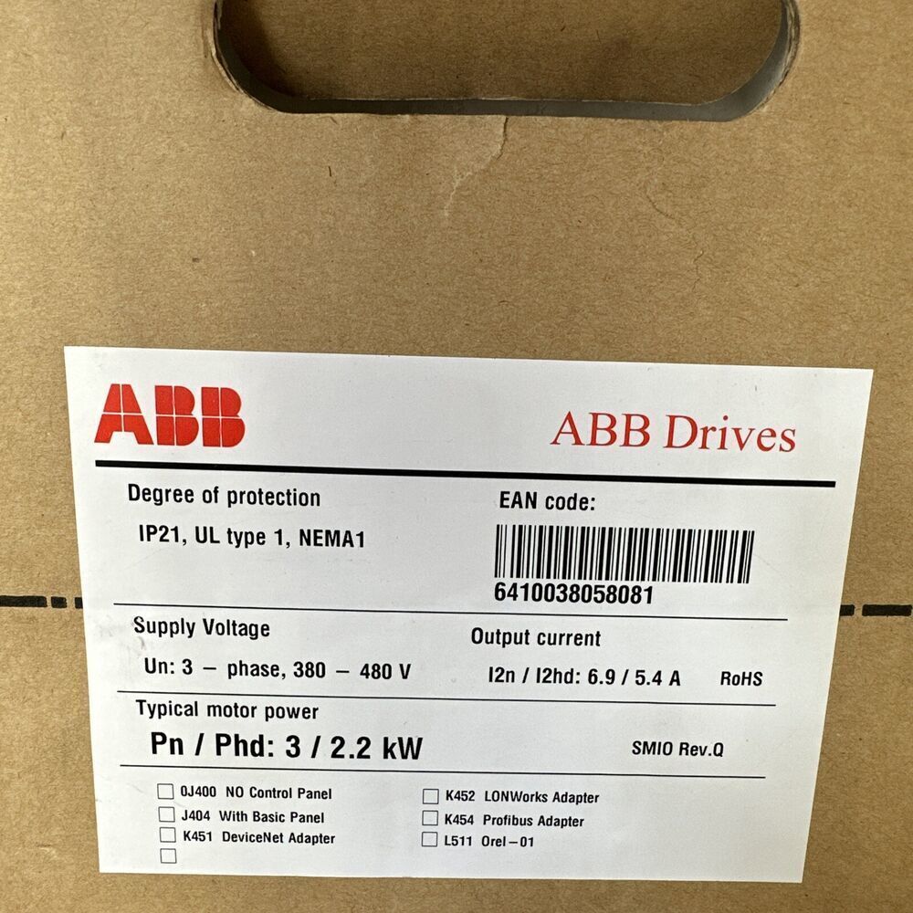 ABB DRIVE INVERTER ACS550-01-06A9-4. 2.2KW brand new (REFB1S1)