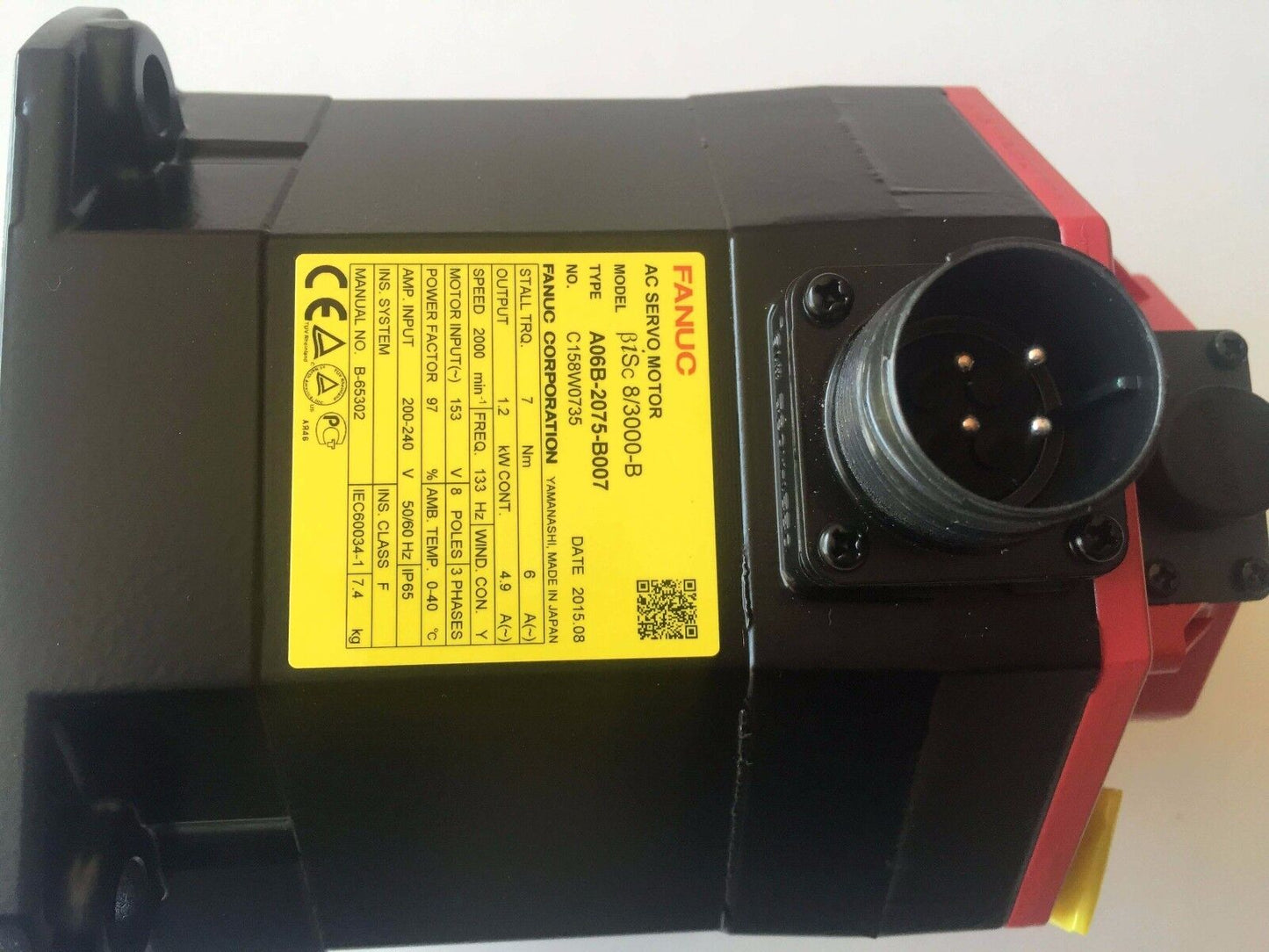 FANUC AC SERVO MOTOR A06B-2075-B007NEW ORIGINAL FREE EXPEDITED SHIPPINGDHL / UPS / FedEx