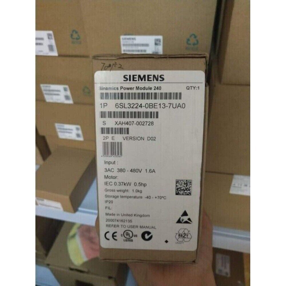 New Siemens G120 PM 240 Power Module 6SL3224-0BE13-7UA0 6SL3 224-0BE13-7UA0