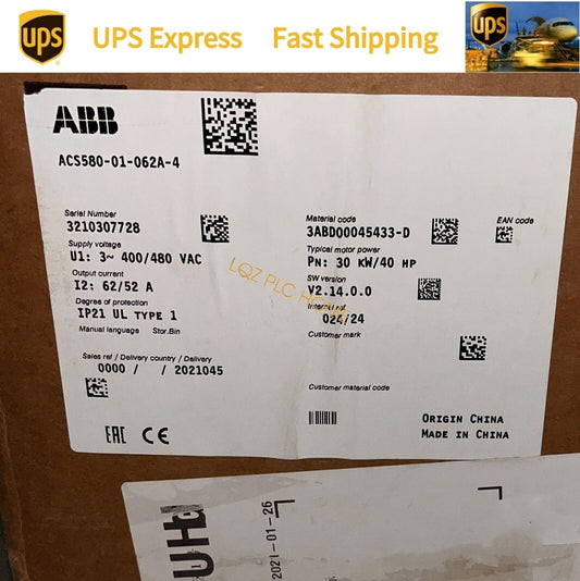 ACS580-01-062A-4 ABB Inverter 30KW Brand New In Box UPS Expedited Shipping