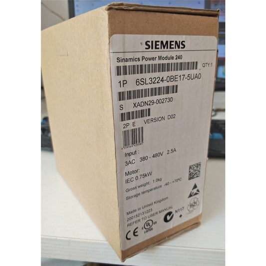 New Siemens 6SL3224-0BE17-5UA0 6SL32240BE175UA0 G120 PM 240 Power Module