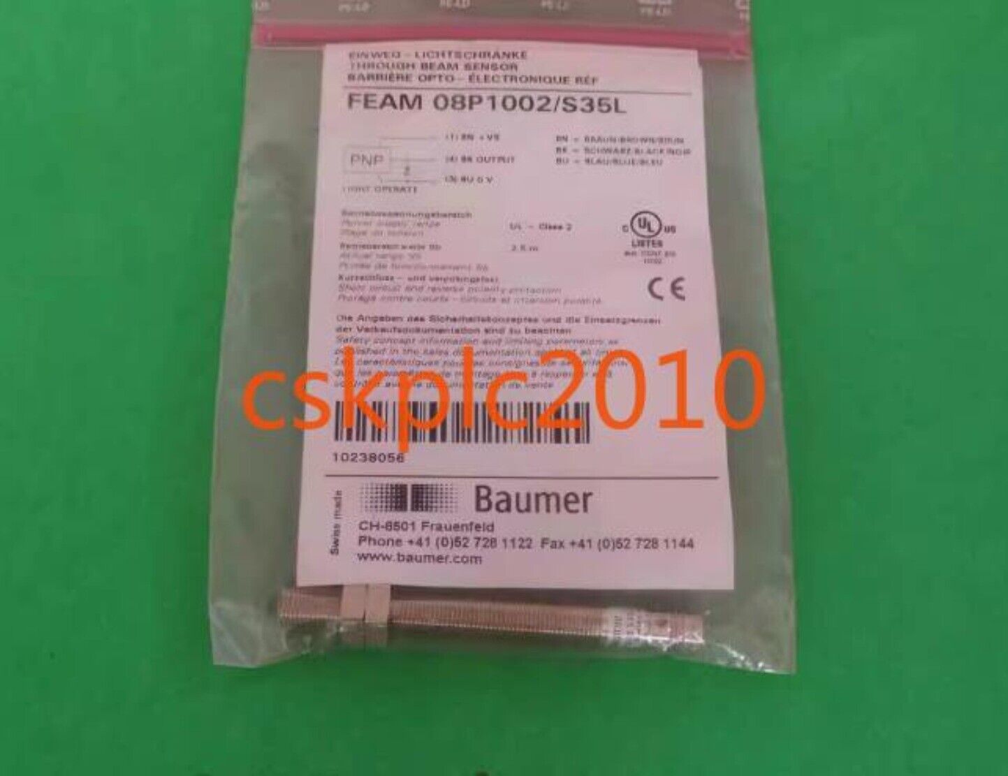 1PCS Brand new original Baumer photoelectric sensor FEAM 08P1002/S35L in stock