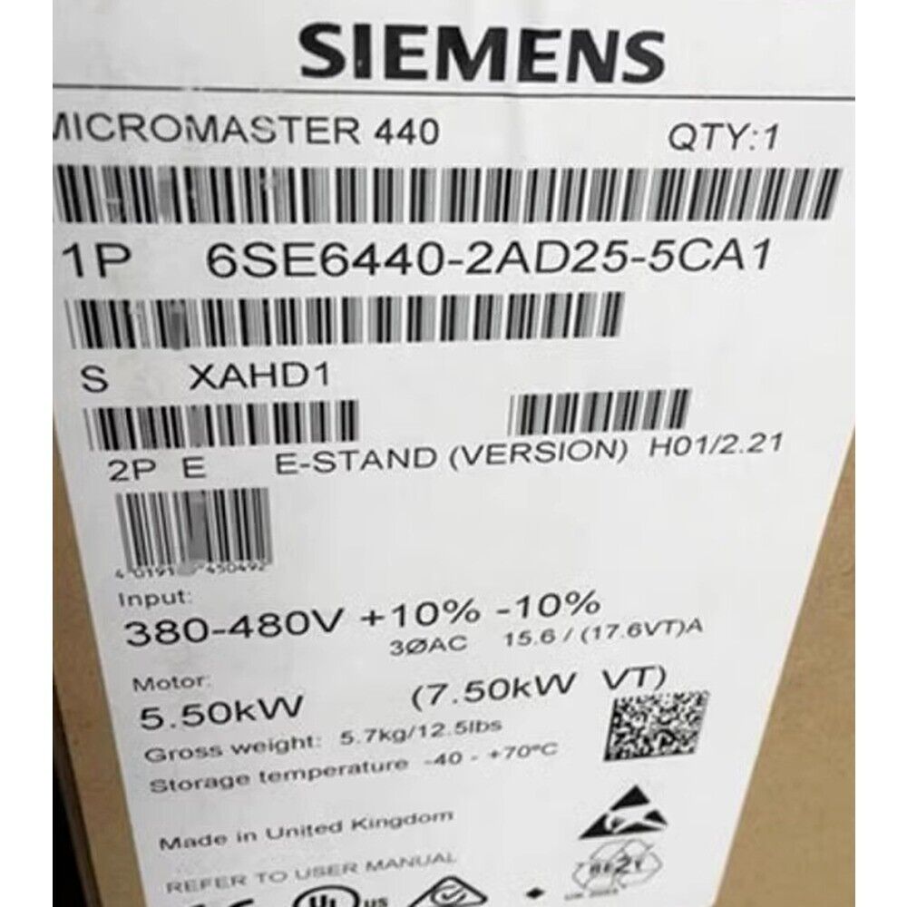 New Siemens 6SE6 440-2AD25-5CA1 6SE6440-2AD25-5CA1 MICROMASTER440 without filter