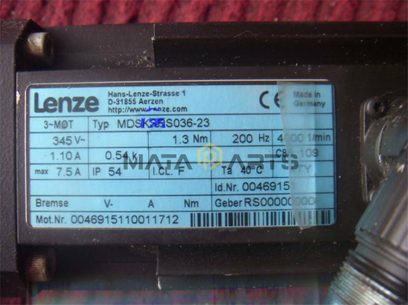 ONE Used LENZE MDSKSRS036-23 0.54KW Servo Motor Tested