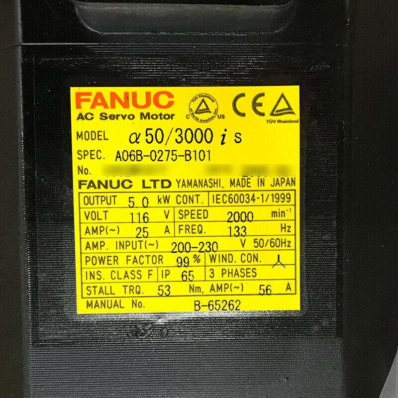 NEW ORIGINAL FANUC SERVO MOTOR A06B-0275-B101 A06B0275B101 FREE EXPEDITED SHIP DHL / UPS / FedEx