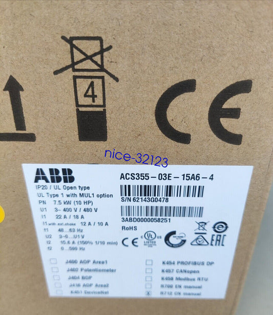 New ABB ACS355-03E-15A6-4 Inverter ACS35503E15A64 Expedited Shipping #