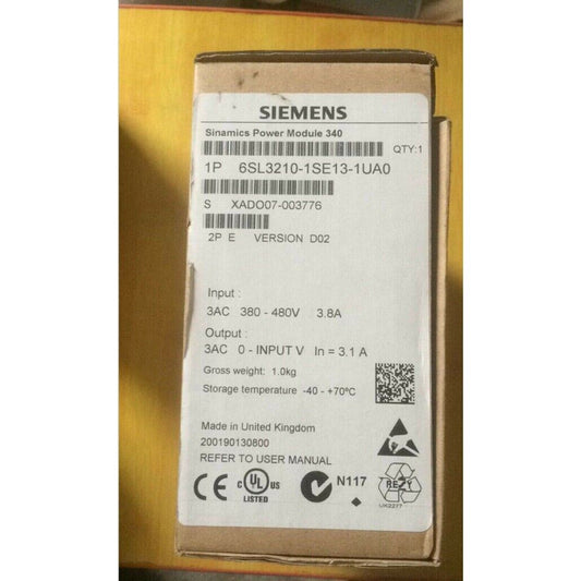 New Siemens 6SL3210-1SE13-1UA0 converter Power Module PM340 6SL3 210-1SE13-1UA0