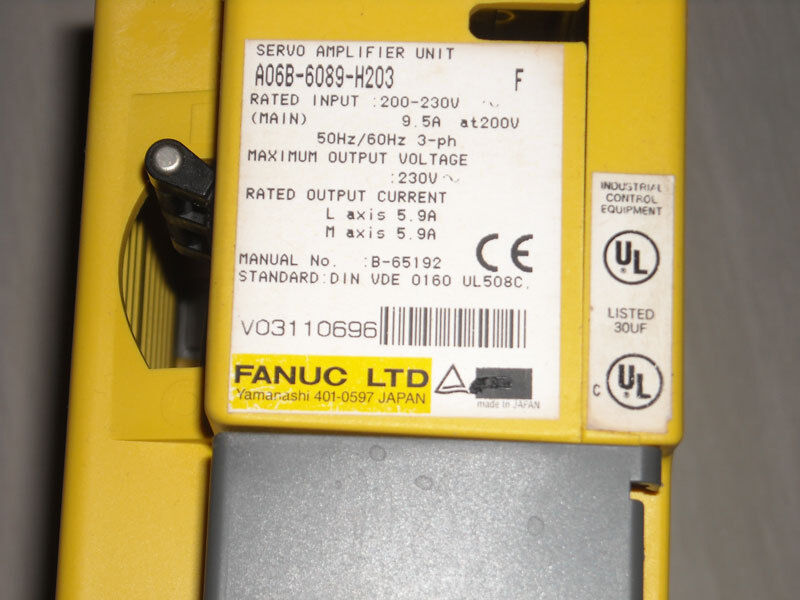 1PC USED FANUC SERVO AMPLIFIER UNIT A06B-6089-H203 A06B6089H203 FREE SHIPPING DHL / UPS / FedEx