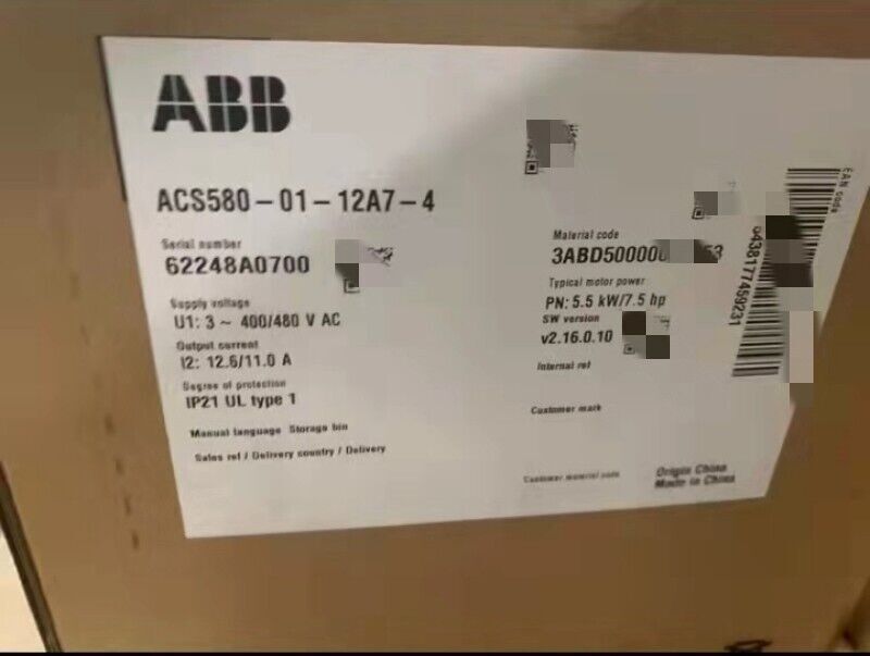 1pc ABB ACS580-01-12A7-4 frequency converter 3PH 5.5KW