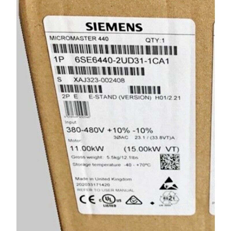 New Siemens MICROMASTER440 without filter 6SE6440-2UD31-1CA1 6SE6 440-2UD31-1CA1