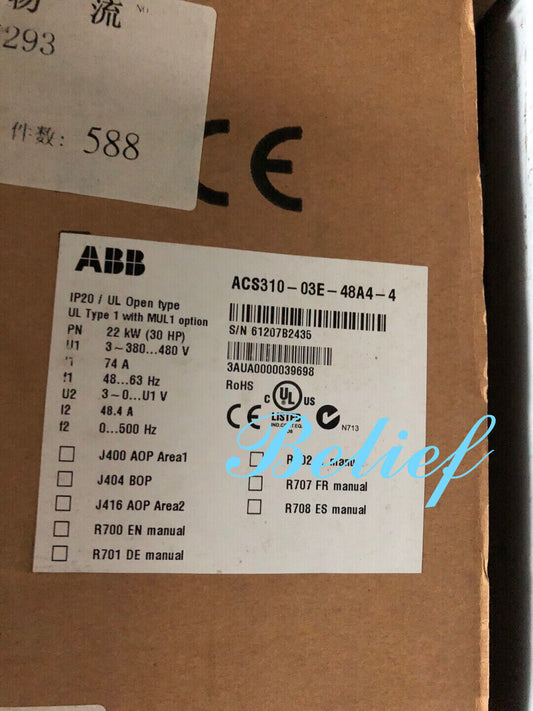 Brand New ABB ACS310-03E-48A4-4 Inverter Fast FedEx or DHL