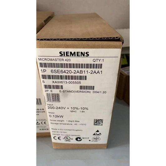 New Siemens MICROMASTER420 without filter 6SE6420-2AB11-2AA1 6SE6 420-2AB11-2AA1