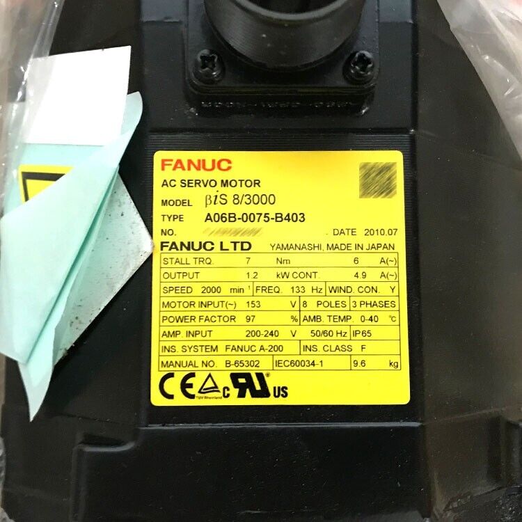 FANUC A06B-0075-B403 SERVO MOTOR A06B0075B403 NEW ORIGINAL EXPEDITED SHIPPINGDHL / UPS / FedEx