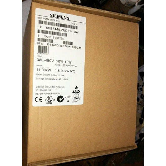 New Siemens 6SE6440-2UD31-1CA1 6SE6 440-2UD31-1CA1 MICROMASTER440 without filter