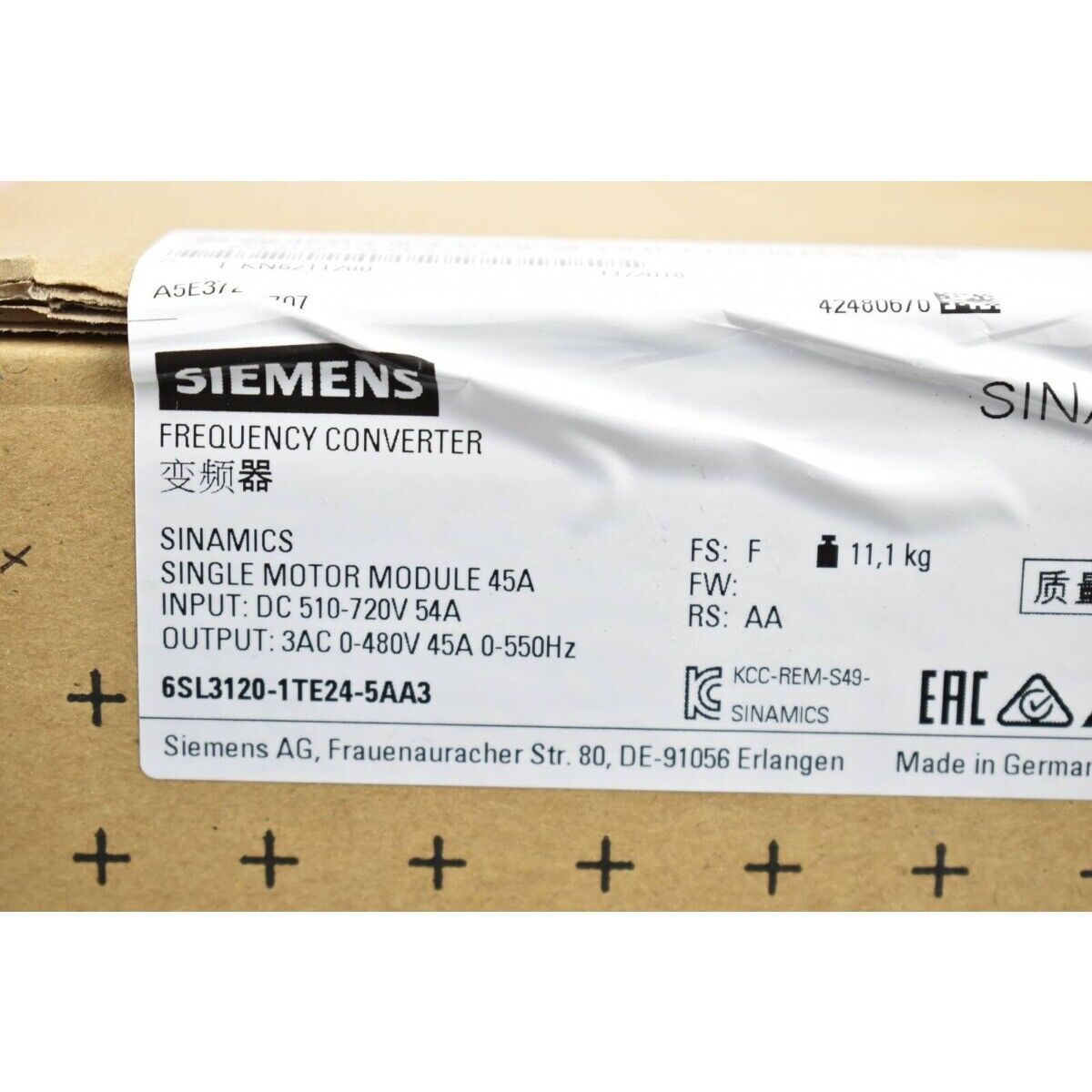 New Siemens SINAMICS S120 Double Motor 6SL3120-1TE24-5AA3 6SL3 120-1TE24-5AA3