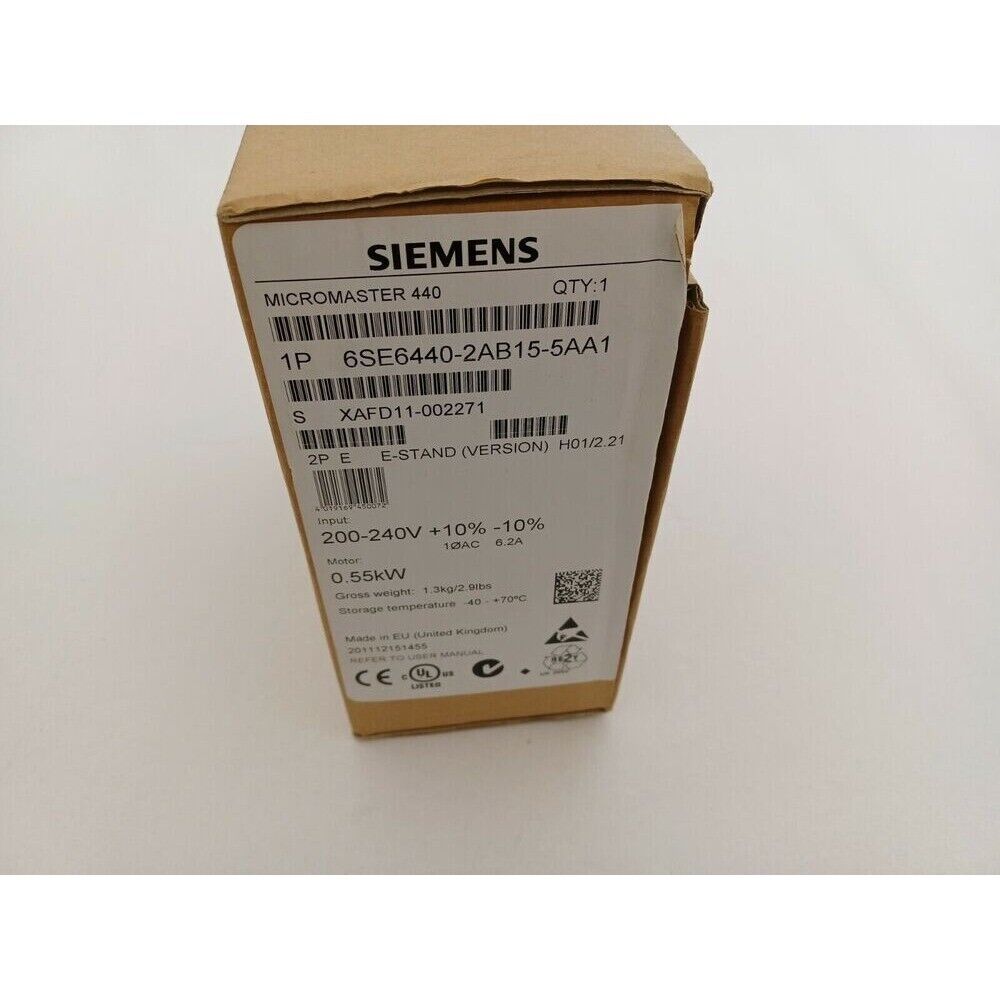 New Siemens 6SE6440-2AB15-5AA1 6SE64402AB155AA1 MICROMASTER440 without filter