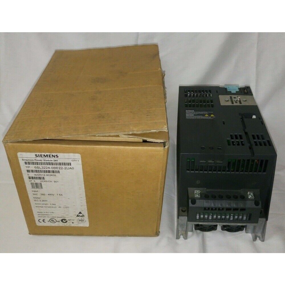 New Siemens G120 PM 240 Power Module 6SL3224-0BE22-2UA0 6SL3 224-0BE22-2UA0