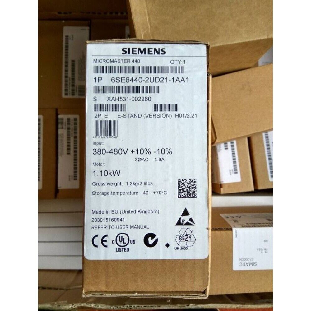 New Siemens 6SE6 440-2UD21-1AA1 6SE6440-2UD21-1AA1 MICROMASTER440 without filter