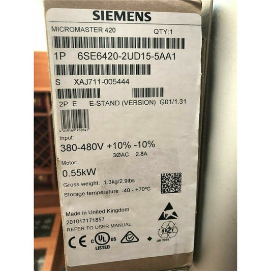 New Siemens MICROMASTER420 without filter 6SE6420-2UD15-5AA1 6SE6 420-2UD15-5AA1