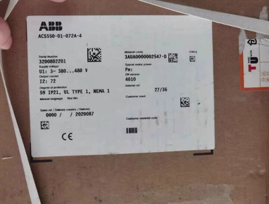 1PC New ABB ACS550-01-072A-4 Inverter In Box Via DHL 2-5 Days Delivery