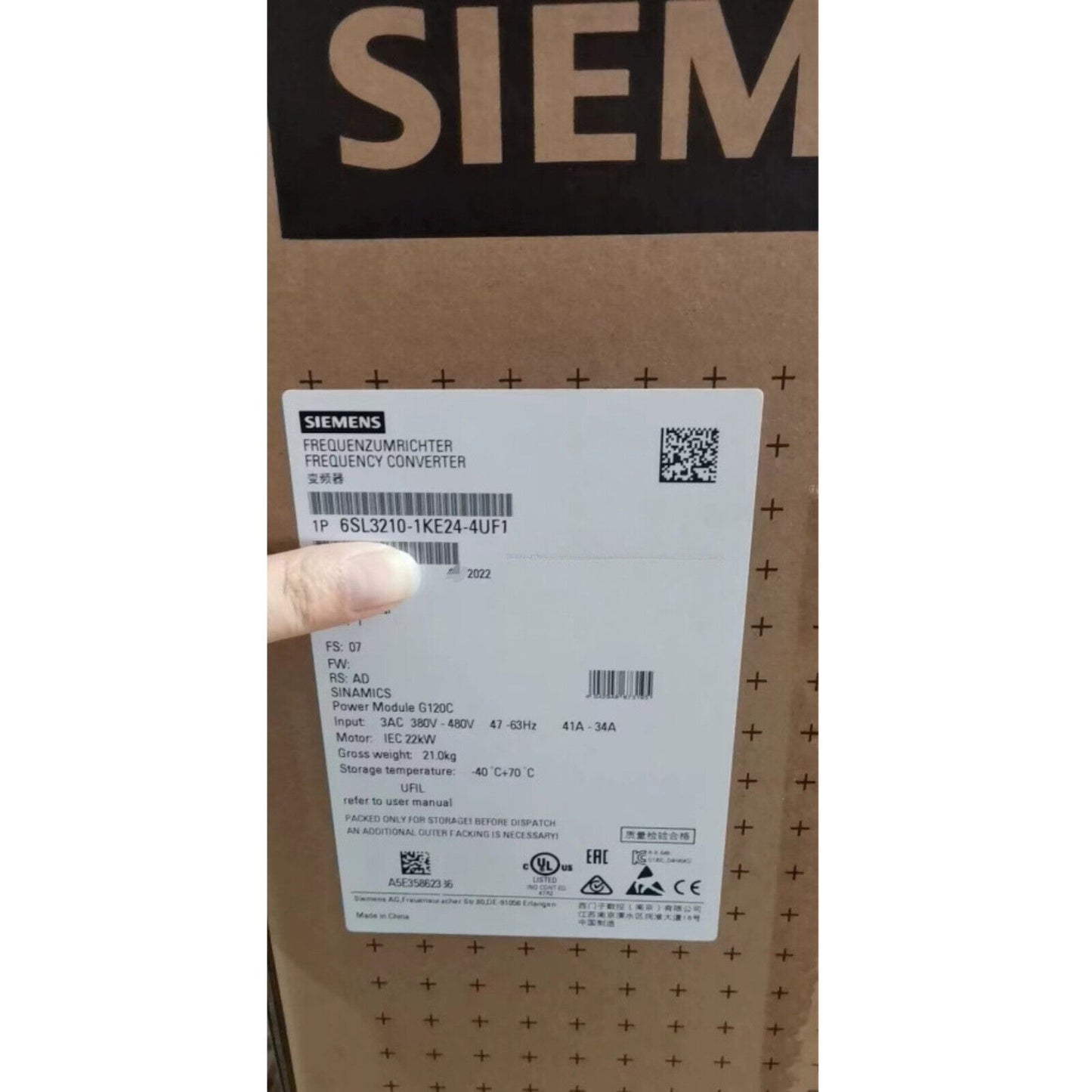 New Siemens 6SL3210-1KE24-4UF1 SINAMICS G120C 22KW inverter 6SL3 210-1KE24-4UF1