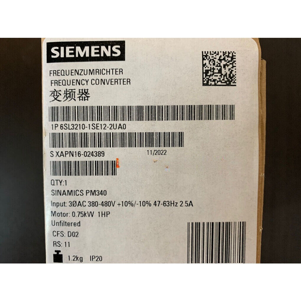 New Siemens 6SL3 210-1SE12-2UA0 6SL3210-1SE12-2UA0 converter Power Module PM340