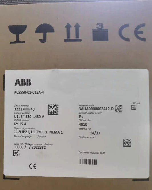 ACS550-01-015A-4 ABB Inverter ACS550-01-015A-4 Brand New By DHL Fast Shipping