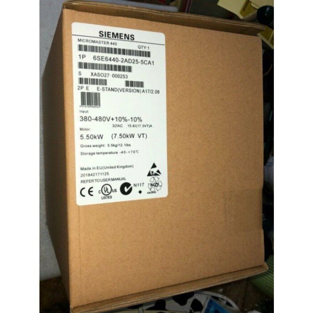 New Siemens 6SE6440-2AD25-5CA1 6SE64402AD255CA1 MICROMASTER440 without filter